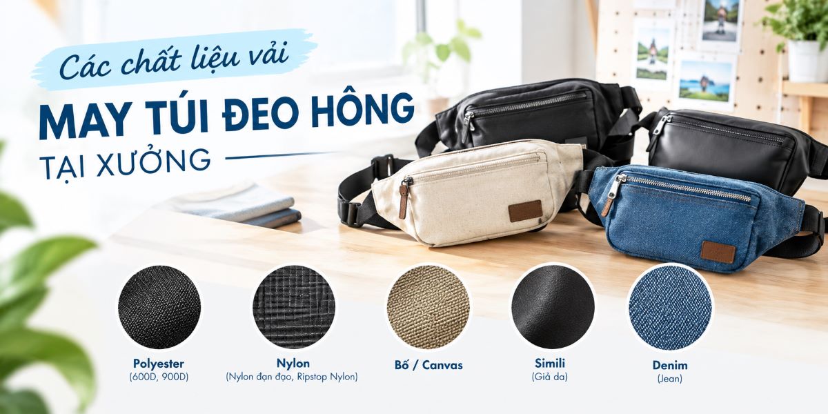 chất liệu may túi đeo hông