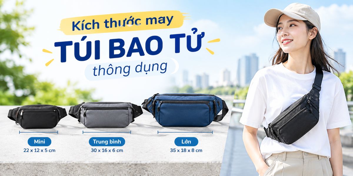 Kích thước may túi bao tử phổ biến