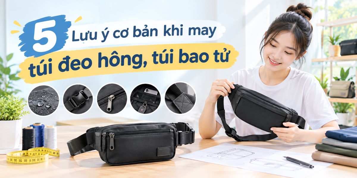 lưu ý khi may túi đeo hông