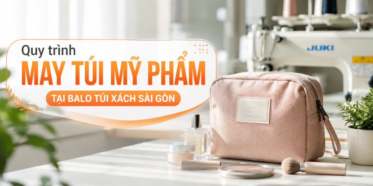 Quy trình may túi mỹ phẩm
