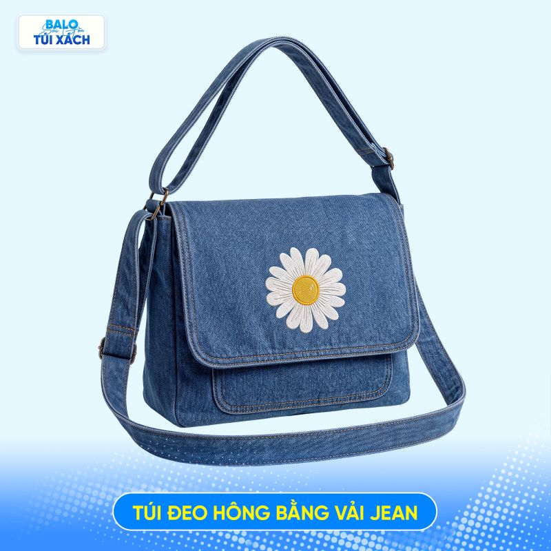 túi đeo hông bằng vải jean