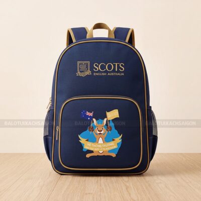 Balo học sinh in logo Anh Ngữ Australia Scots 1