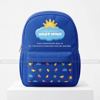 Balo học sinh in logo trường mầm non Nhật Minh 1