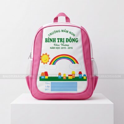 Balo học sinh mầm non Bình Trị Đông in logo đẹp 1
